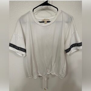 Michael Kors White Tee with Logo Sleeves